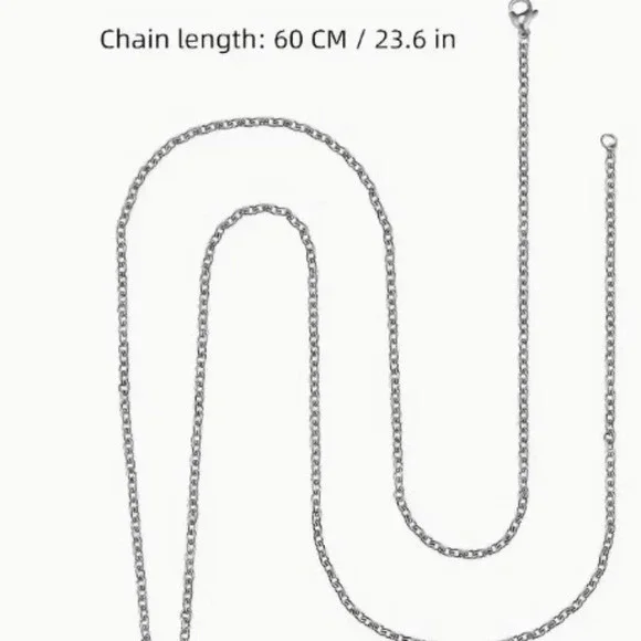 Turquoise Cross Necklace Antique Silver Plated _ unisex - Picture 2 of 6